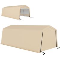 Abri voiture garage 6,2x3,3x2,4m métal galvanisé résistant toile PE 150g/m² étanche anti-UV