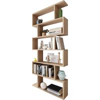 Mobimarket – Étagère haute Athena 192 cm – Mélamine chêne canadien – 6 espaces ouverts – Pour salle à manger ou couloir – Dimensions 80 x 24 cm