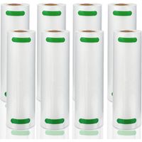 Sacs sous Vide Alimentaire 8 Rouleaux, 20 X 600 CM pour Appareil de Mise sous Vide, Réfrigérateur, Réutilisable rouleaux sous vide