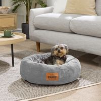 Paws for Slumber Donut Pet Bed, Grey, Small, 55cm Diameter