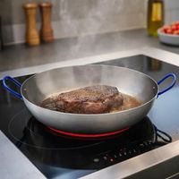 Poêle Lyonnaise polie avec anses Acier poli 40cm
