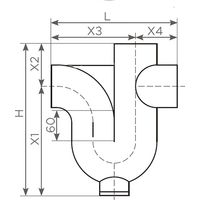 SML-Geruchverschluss DN 100, vertikal-horizontal