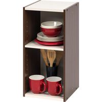 Iris Ohyama, armario de almacenamiento, estantería/ 2 estanterías modulares, UB-6030, marrón, W29 x D29,7 x H59,4 cm