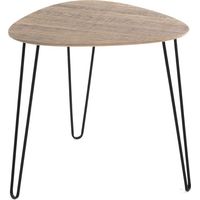 HAKU Möbel Tavolino rovere, nero, MDF, metallo - Dim. L 40 cm x A 43 cm x P 40 cm, Stile Moderno
