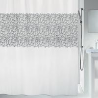 Cortina de ducha Poliéster IROKO 240x180cm gris y blanco Spirella