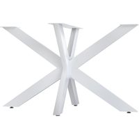 CLP – Pieds de table en acier blanc 71 cm – Fixation facile avec vis – Pour tables de salon et salle à manger – Dimensions 120x68 cm