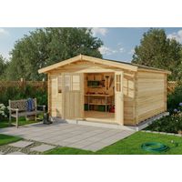 Alpholz Gartenhaus Valeria-28 Gartenhaus aus Holz in Pinie, Holzhaus mit 28 mm Wandstärke, Blockbohlenhaus mit Montagematerial