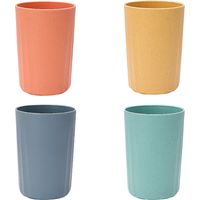 Cup - Wheat Straw Fiber - 350 Ml - Dishwasher Safe - Microwave Safe - Stackable - For Water Juice Milk - 4 Pieces