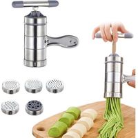 Machine à pâtes, machine à pâtes manuelle en acier inoxydable, machine à pâtes portable, machine à pâtes pour pâtes fraîches, adaptée à la maison ou au restaurant