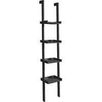 Wandbücherregal weiß modern mit 4 Einlegeböden h180cm Little Peoria - Schwarz
