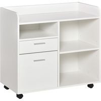 Caisson bureau roulant 80x40x72 cm bois blanc