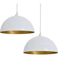 Plafonnier 2 pcs Hauteur réglable Semi-sphérique Blanc