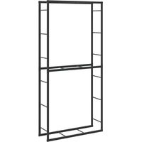 vidaXL Portant de bois de chauffage noir 100x30x209 cm acier