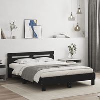 Bed Frame with LED without Mattress Black 150x200 cm vidaXL