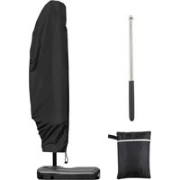 royaluxe -Housse de Protection pour Parasol Deporte 3m 4m, Housse de Parasol Déporté avec 1,4m de Long Fermeture Éclair, Protection pour Parasol Deporte avec Tige Télescopique, 280x30/80/45 cm