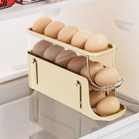 Range-Œufs Réfrigérateur 2, 3 Ou 4 Niveaux - Organiseur Automatique à Roulement, Distributeur Œufs Amovible Pour Comptoir Et Frigo