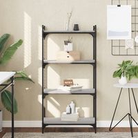 Bookcase 4-Tier Grey Sonoma 60x30x120 cm Engineered Wood vidaXL