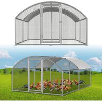 Randaco Pollaio 3×4×2 m con tetto ad arco – Recinto per piccoli animali, voliera esterna, gabbia per polli in acciaio zincato