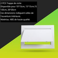 2PCS Trappe de Visite Réglage des Volets et des Portes Plastique ABS Blanc de Qualité supérieure Tailles selectionnables. 20X20cm