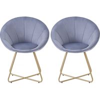 Set di 2 sedie per sala da pranzo in velluto "Rosalie" - Grigio