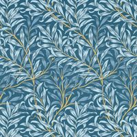 William Morris Design Willow Boughs Denim Wallpaper Paste The Wall Non-woven
