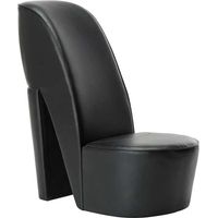 Chaise à talons hauts en similicuir noir