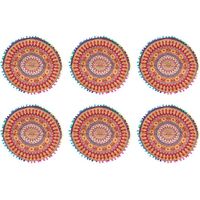 6X Indian Mandala Floor Pillows Coussins Ronds Coussins Bohémiens Cover Cover Case NO. 13