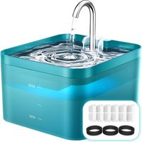 Fontaine à eau pour chat de 2,2 L avec LED et filtre à charbon actif – Silencieuse, facile à nettoyer, inclut 6 filtres à charbon actif