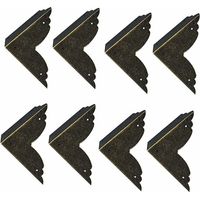 8 pièces Vintage Protecteur Décoratif d'angle en Fer protecteurs d'angle en métal pour Meubles De Protection d'angle De Meuble en Bronze pour Meuble et Boîte en Bois Coffret à Bijoux Bronze 707020mm,V