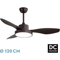 TODOLAMPARA - Ventilateur de ventilateur de plafond avec lumière LED 40W modèle HAYATE Brown, 3 nuances de lumière avec mémoire, 3 pales, 3 vitesses, télécommande, minuterie, taille moyenne.
