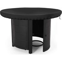 Copertura protettiva rotonda per piano cottura, impermeabile, resistente ai raggi UV, in tessuto 420D, per fornelli e piastre, nera (diametro 80 cm)