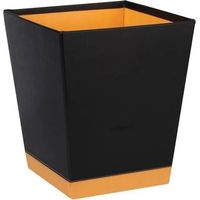 Papelera Rhodia rhodiarama cuero sintético negro naranja 27x27x32 cm