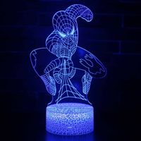 Veilleuse Veilleuse 3D super héros Jouet Spiderman pour garçon Veilleuse pour fête de Noël ou d'anniversaire pour enfants filles et garçons (Spiderman)-RAPANDA