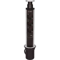 3T Unterputz-Steckdosenleiste + 1 USB A + 1 USB Typ C (3x1,5mm) 1,4M