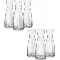 Set 6 Caraffa in Vetro Star Glass Bottiglia da Tavola 1 LITRO CL 100 Elegante per Vino Acqua o succhi bevande Alta Brillantezza Resistente agli Urti Ideale per Casa Ristorazione MADE IN ITALY