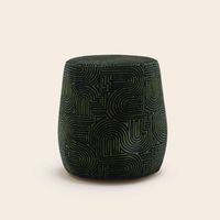 Pouf en Motif graphique en chenille LEAH