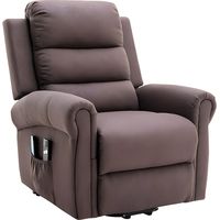 Fauteuil massant en tissu avec releveur électrique - Marron - LOVARI