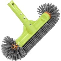 Brosse pour piscine, brosse pour piscine hémisphérique avec poils en nylon et coins – Poignée en aluminium avec, tige télescopique non incluse