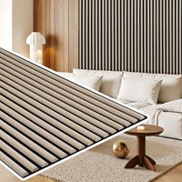 Randaco 2 Stück halbrunden Akustikpaneel Wandpaneel Moderne Wandpaneele Akustik HolzwandHolz MDF Wandpaneele 120x60x2.1cm Eichenholzfarbe