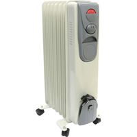 Ölradiator mobiler Heizkörper Ölheizung Heizgerät mit Rollen, Thermostat Überhitzungsschutz, weiß, 3 Stufen 600/900/1500 Watt, BxHxT 35x23x62 cm