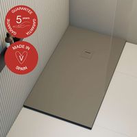 Receveur de douche Poalgi, extraplat, gris tundra, L.70 x l.150 cm, finition ardoise, série Hos's