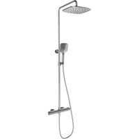 Ravak Flat - Duschset mit Thermostat, 25x25 cm, 3 Strahlarten, Chrom X070442