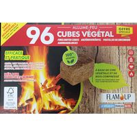 Combustible flam-up cubes allume-feu 100% végétal 96 pièces