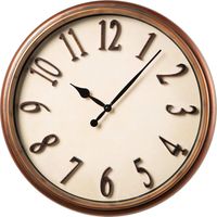 Orologio da Parete in PVC Silenzioso Stile Vintage Bronzato Numeri in Rilievo 46x46x5 cm