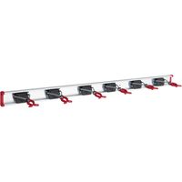 Barre de rangement pour 6 outils – Plage de serrage jusqu'à 50 mm – Support pour appareils jusqu'à 10 kg – Longueur 1 m – Bruns