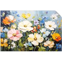 Selbstklebendes Poster – Wandsticker Bunte Wildblumen in Imitation 150x100 cm