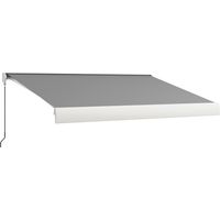 Outsunny – Store banne motorisé 4 x 3 m – Télécommande et manivelle – Toile polyester 270g/m² – Cadre aluminium – Angle d'inclinaison ajustable 14-30°