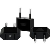 Ulisem【Pack de 3】Adaptateur de prise US vers France, Adaptateur de prise US vers France, Adaptateur de prise US vers prise européenne à 2 broches France, Allemagne, Espagne, Adaptateur US vers France