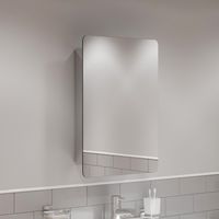 Single Door Bathroom Mirror Cabinet Cupboard Stainless Steel Wall Mounted 460mm
