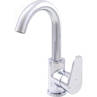 Waschtischmischer 180mm 5l/min Röhrenauslauf mit Quick-clac Rocket Cold Open Universal Ablaufgarnitur - STANDARD HIDRAULICA - 62062